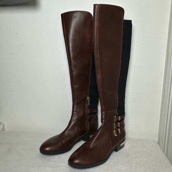 Vince Camuto Leather/Fabric Upper Dark Brown  Boots in Size 7M - Picture 2 of 16